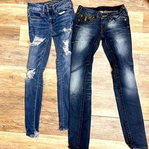 True religion and American eagle jeans
